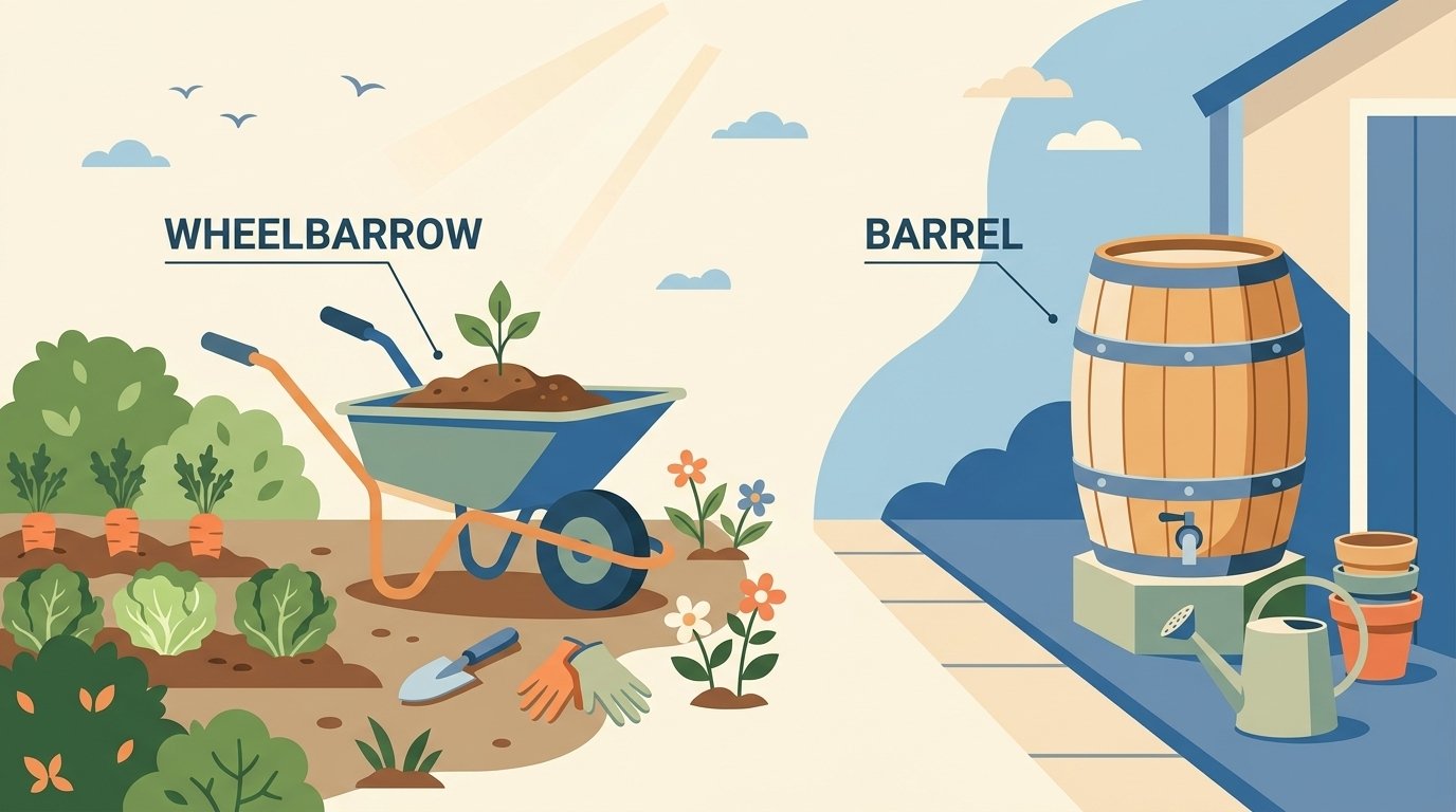 wheelbarrow or wheelbarrel