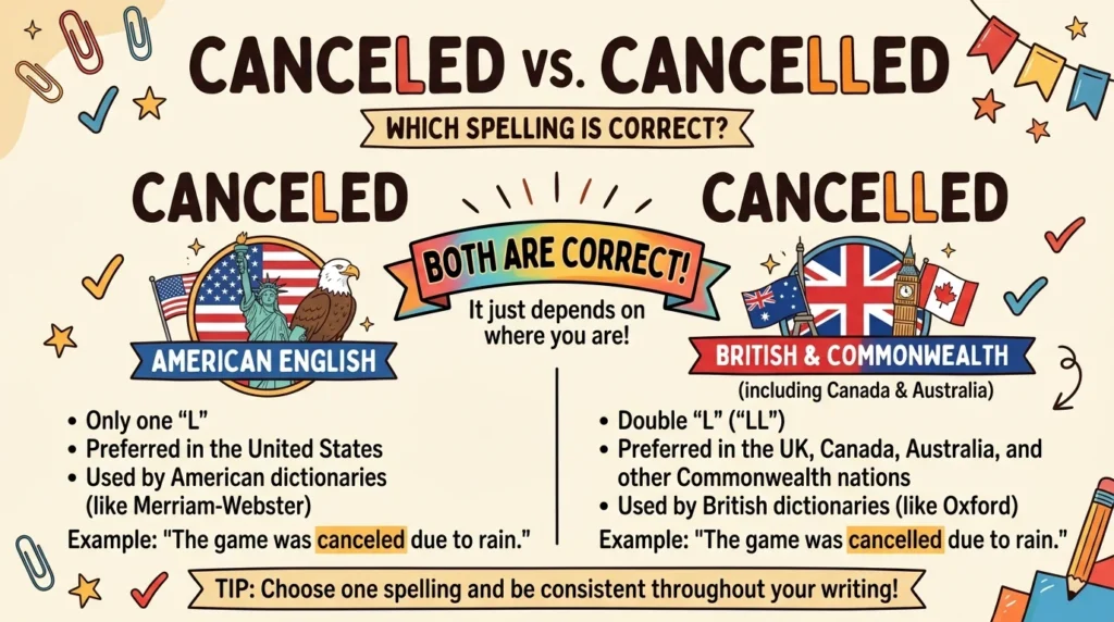 Canceled or Cancelled Which Spelling Is Correct