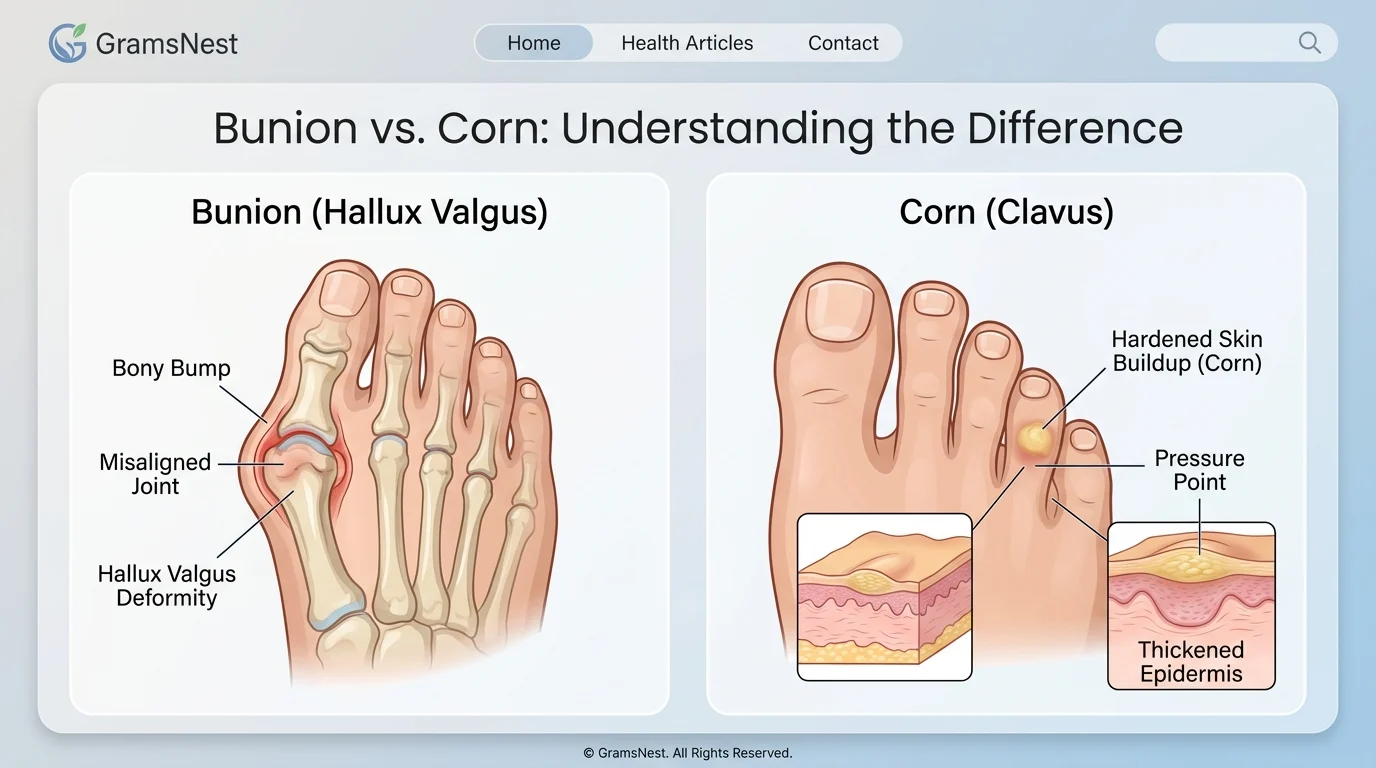 bunion vs corn