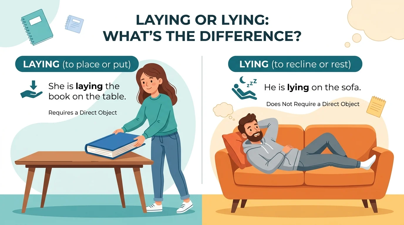 laying or lying