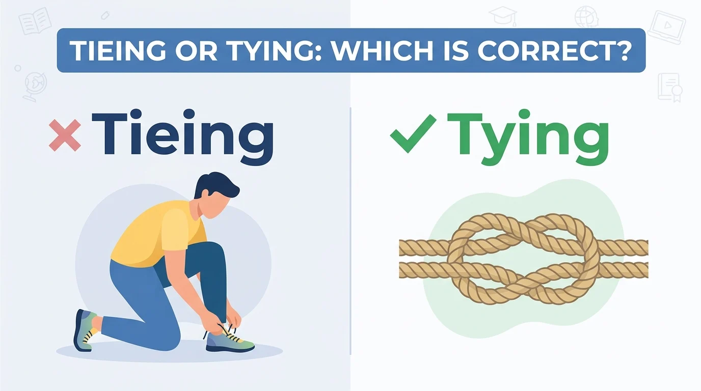 tieing or tying