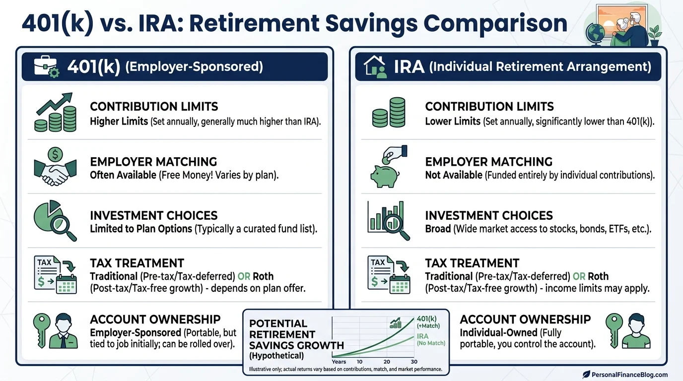 401k vs ira