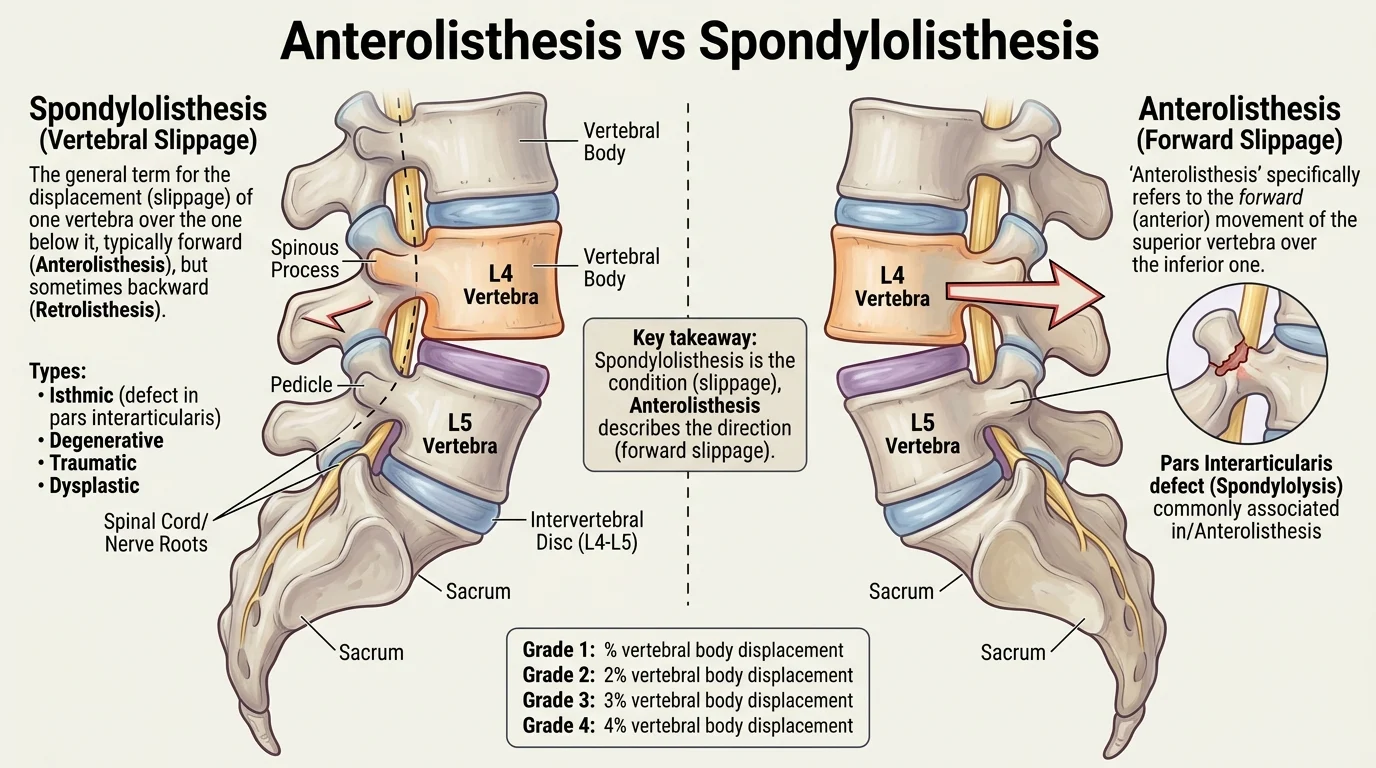anterolisthesis vs spondylolisthesis
