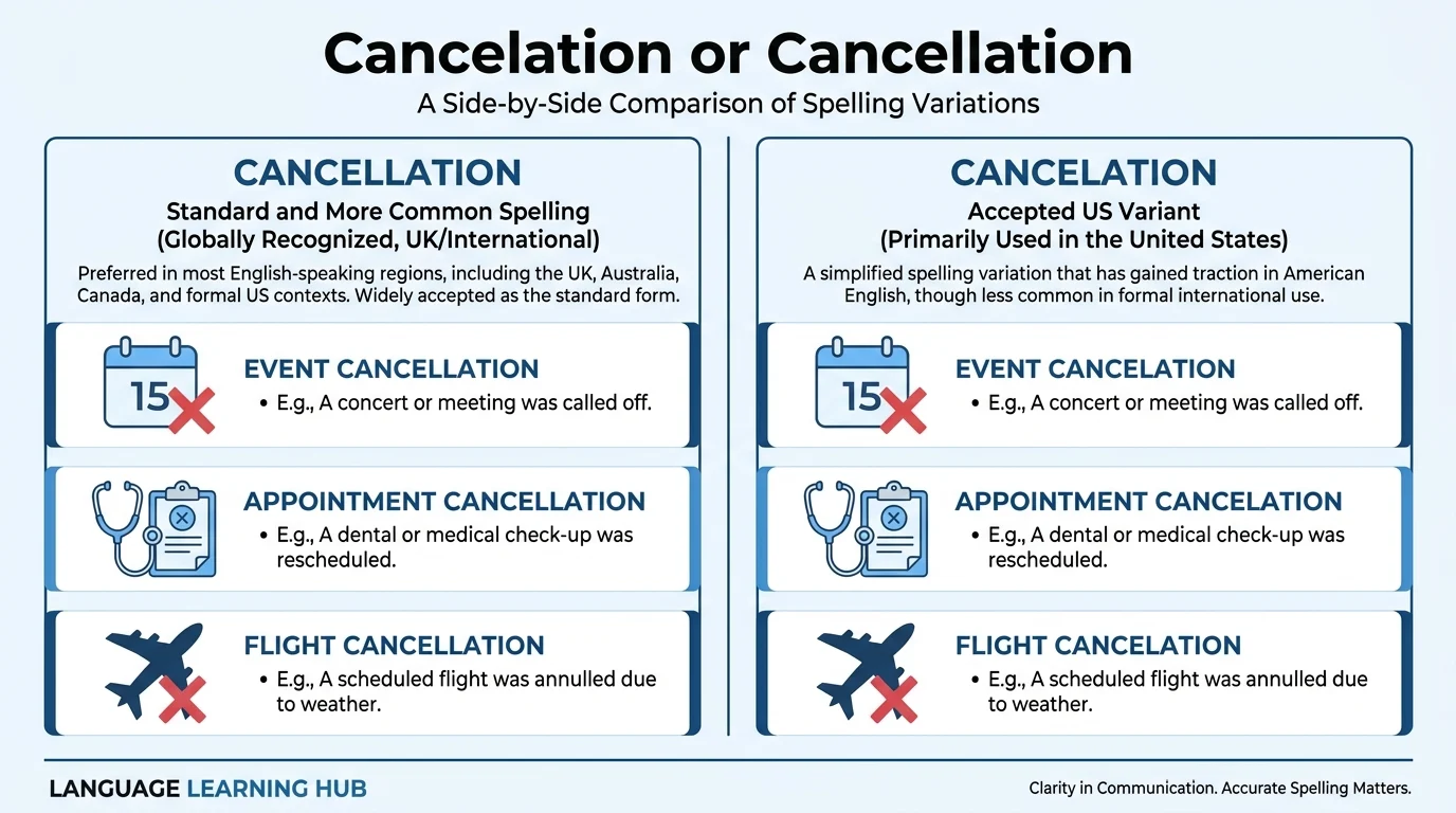 cancelation or cancellation