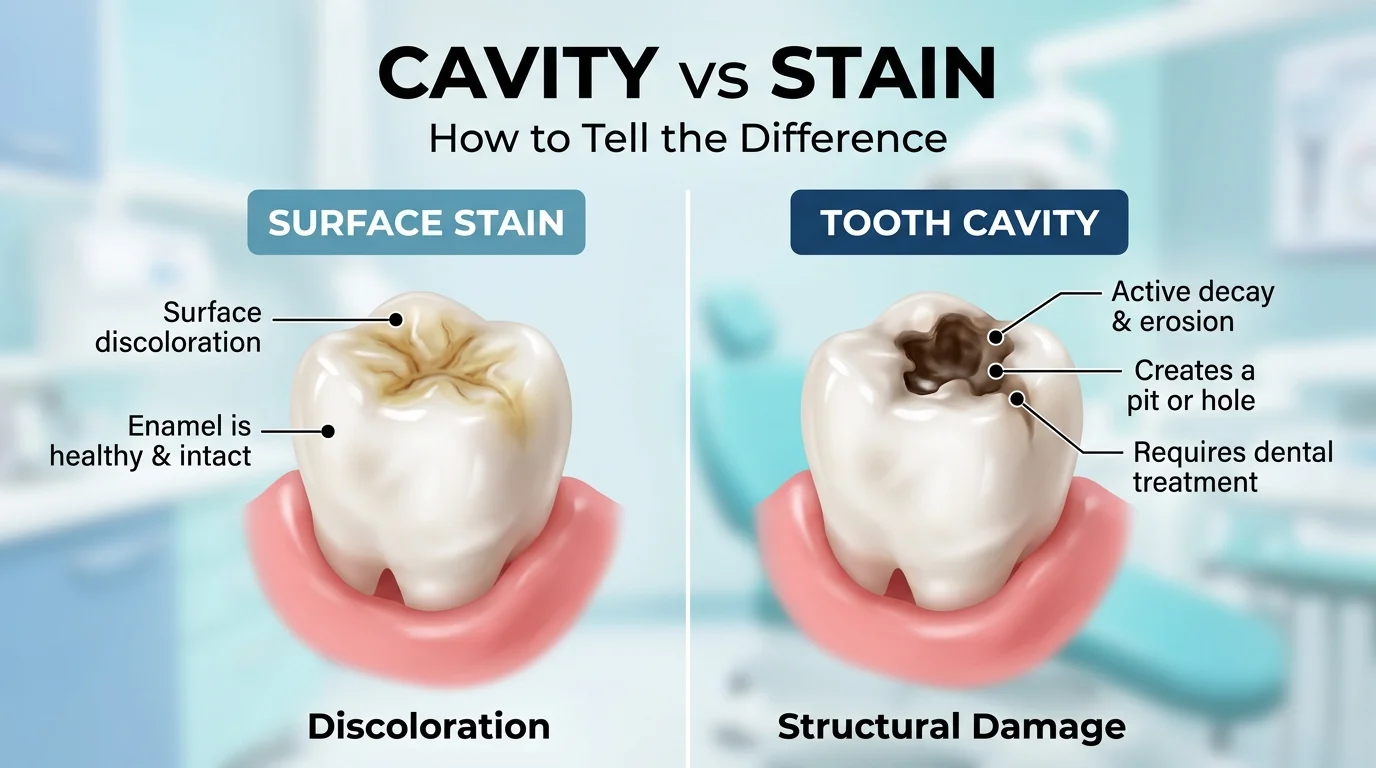 cavity vs stain