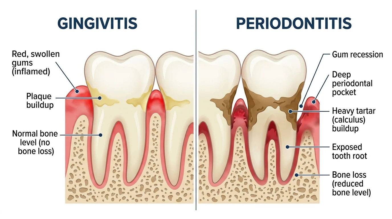 gingivitis vs periodontitis